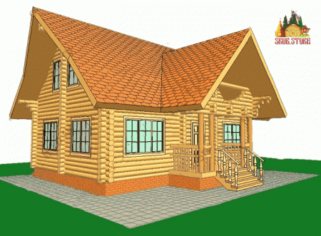 Сруб дома 6х9 м