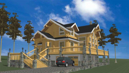 Двухэтажный дом из рубленного бревна (сосна) 414 кв.м