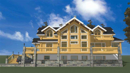 Двухэтажный дом из рубленного бревна (сосна) 414 кв.м