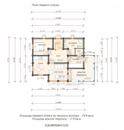 Двухэтажный дом технология «двойной брус», 12.х8.7 м, 150 кв.м 
