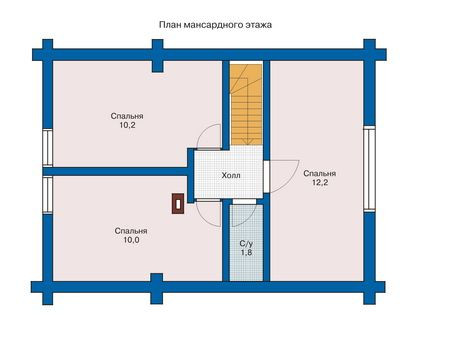 Сруб дома 64,4 м2