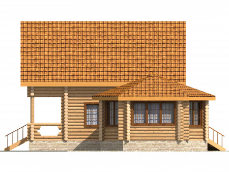 Сруб дома с верандой 152 м2