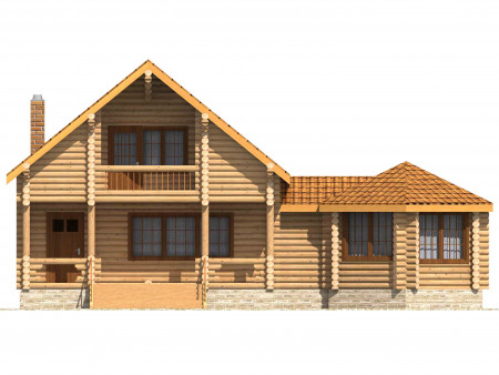 Сруб дома с верандой 152 м2