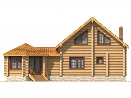 Сруб дома с верандой 152 м2