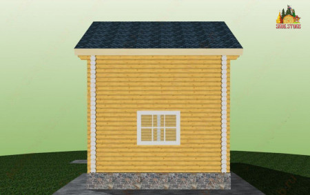 Сруб дома с мансардой и террасой 65 м2