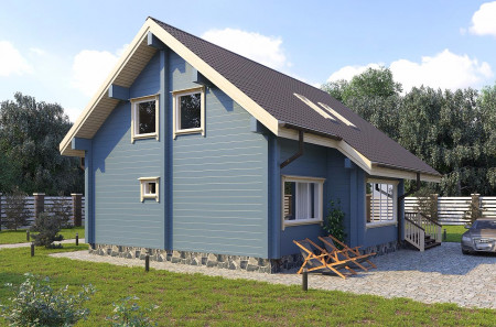 Дом из клеёного бруса с мансардой и вторым светом, 2 этажа, 197 м2