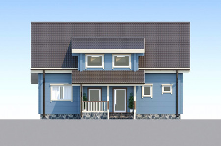 Дом из клеёного бруса с мансардой и вторым светом, 2 этажа, 197 м2