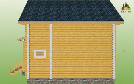 Сруб дома с мансардой 66 м2