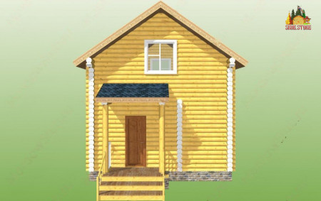 Сруб дома с мансардой 66 м2