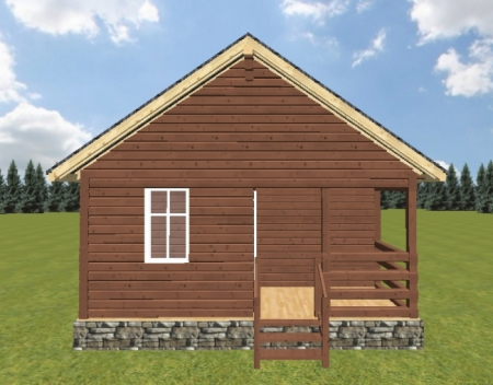 Баня из профилированного бруса 6x6 м (30,5 кв.м) с террасой