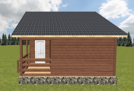 Баня из профилированного бруса 6x6 м (30,5 кв.м) с террасой