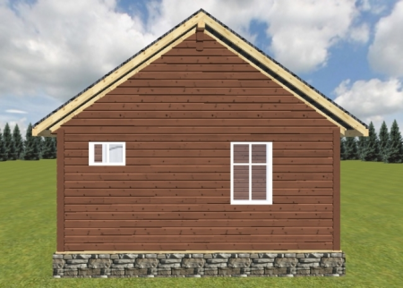 Баня из профилированного бруса 6x6 м (30,5 кв.м) с террасой