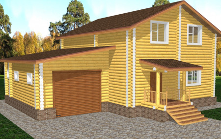 Сруб двухэтажного дома 156 м2