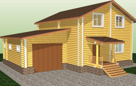 Сруб двухэтажного дома 156 м2