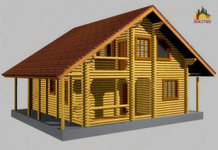 Сруб дома 9х9 м