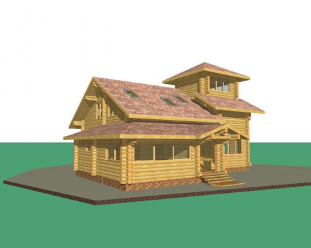 Двухэтажный дом из рубленного бревна (сосна) 243 кв.м