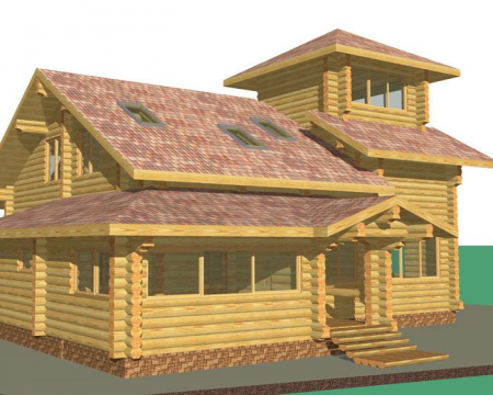Двухэтажный дом из рубленного бревна (сосна) 243 кв.м