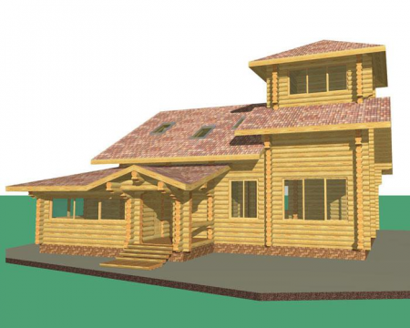 Двухэтажный дом из рубленного бревна (сосна) 243 кв.м