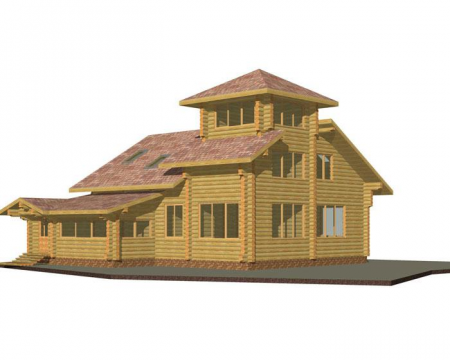 Двухэтажный дом из рубленного бревна (сосна) 243 кв.м