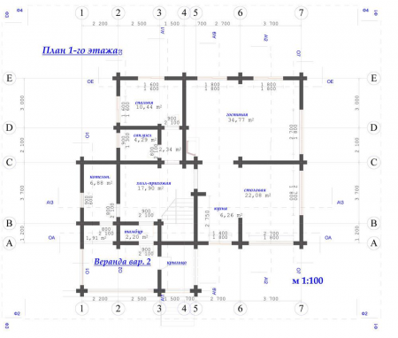 Двухэтажный дом из рубленного бревна (сосна) 243 кв.м
