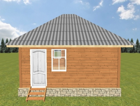 Одноэтажная баня из бруса 6x6 м (32,1 кв.м)