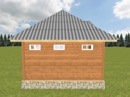 Одноэтажная баня из бруса 6x6 м (32,1 кв.м)