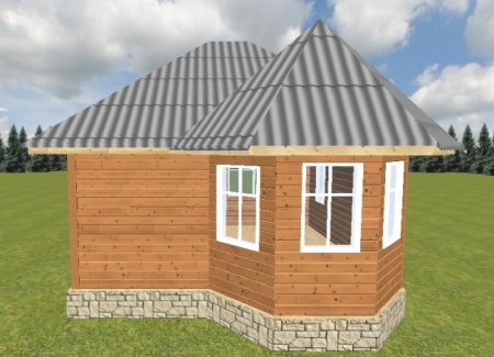 Одноэтажная баня из бруса 6x6 м (32,1 кв.м)