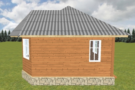 Одноэтажная баня из бруса 6x6 м (32,1 кв.м)