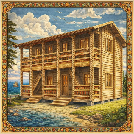 Двухэтажная гостиница из профилированного минибруса 6×9 м, 4 номера