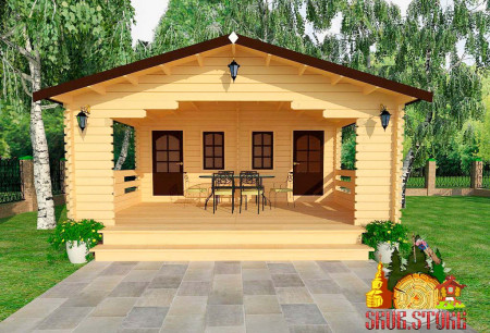Гостевой домик из мини бруса 6x6,5 м, 2 номера