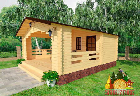 Гостевой домик из мини бруса 6x6,5 м, 2 номера