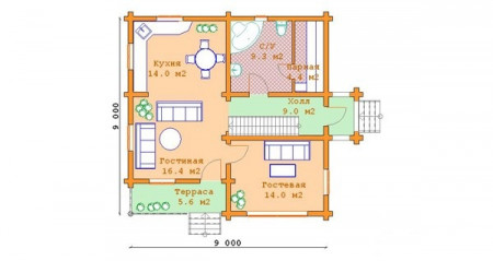 Сруб дома 160 м2