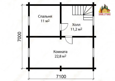 Сруб дома 9х10 м