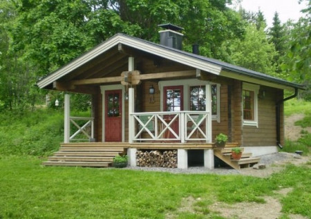 Баня с террасой из двойного бруса, 5.2х5 м, 13 кв.м 