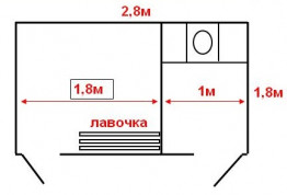 Душ с туалетом 2,8х1,8 м 