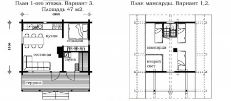 Сруб дома 70 м2 из рубленого сруба