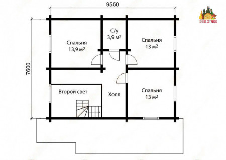 Сруб дома 10х10 м