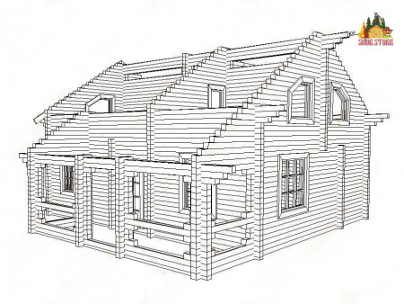Сруб дома 10х10 м