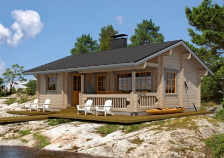 Баня для дачи из двойного бруса, 7.7х6.4, 31,5 кв.м 