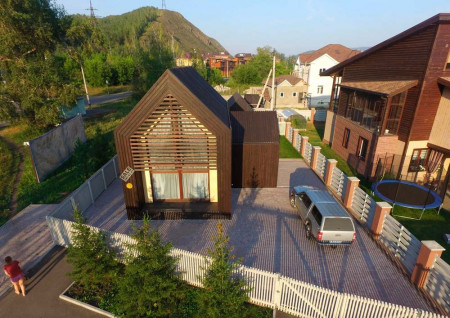 Двухэтажный дом в стиле барнхаус 70 м2, 4 комнаты