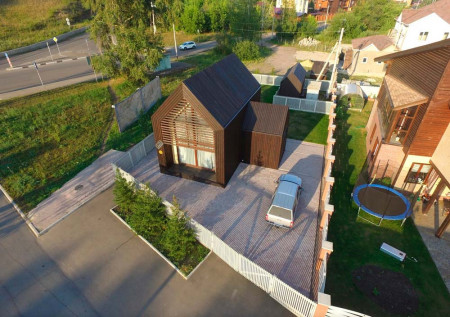 Двухэтажный дом в стиле барнхаус 70 м2, 4 комнаты