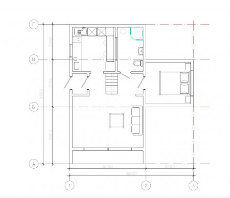 Двухэтажный дом в стиле барнхаус 70 м2, 4 комнаты