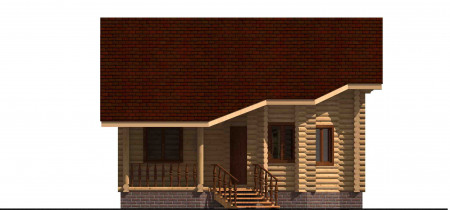 Сруб дома с мансардой, 12.6 на 8.4 м, 161 м2, с террасой