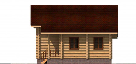 Сруб дома с мансардой, 12.6 на 8.4 м, 161 м2, с террасой