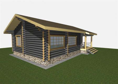 Одноэтажный дом из рубленного бревна 99 кв.м