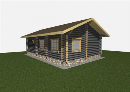 Одноэтажный дом из рубленного бревна 99 кв.м