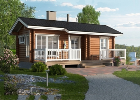 Баня из бруса 3,5x7 м (22,2 кв.м)