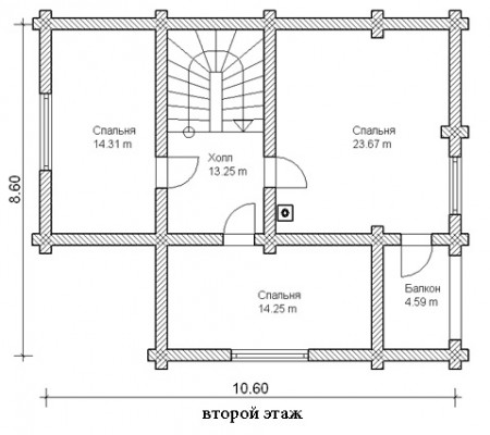 Сруб дома 164 м2