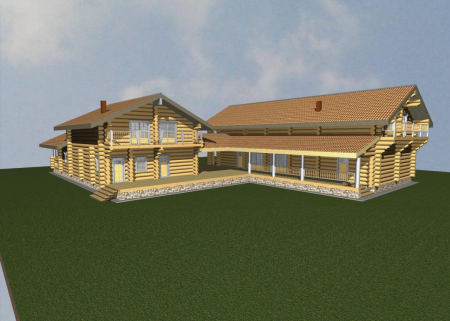 Дом из рубленного бревна (сосна) 675 кв.м