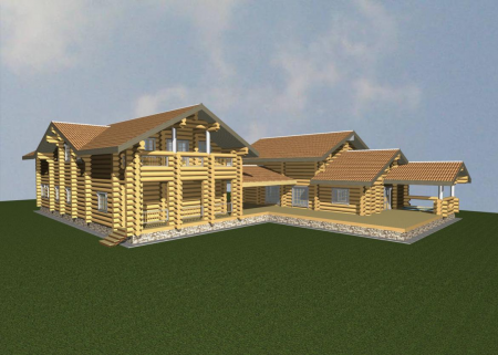 Дом из рубленного бревна (сосна) 675 кв.м